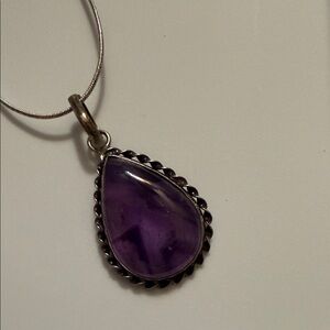 Elegant Purple Teardrop Pendant Necklace